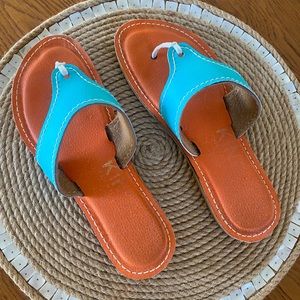 Kino Sandals from Key West with Miami Dolphins colored leather